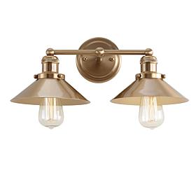 JONATHAN Y Brass Gold August 17.5" 2-light Metal Vanity Light