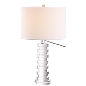 JONATHAN Y Clear Sasha 25" Crystal LED Table Lamp