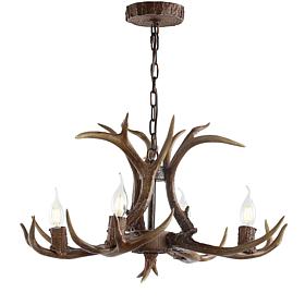 Jonathan Y Eldora 26" Adjustable Resin Antler 4-Light LED Chandelier 