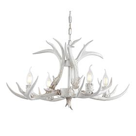 Jonathan Y Eldora 26" Adjustable Resin Antler 4-Light LED Chandelier 
