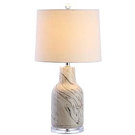 JONATHAN Y Gray and White Webb 23" Ceramic LED Table Lamp


