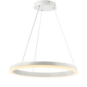 JONATHAN Y Matte White Baxter 23.5" Integrated LED Metal Hoop Pendant