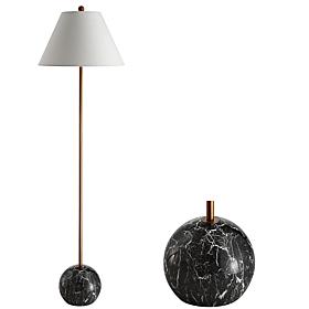 Jonathan Y Miami 63.5"Resin/Metal LED Floor Lamp, Gold/Black