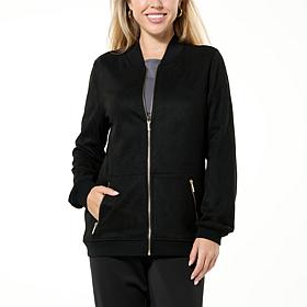 Joy CleanBoss Luxurious Faux Suede Reversible Bomber Jacket