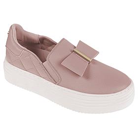 Joy Luxe Slip-On Genuine Leather Bow Sneaker with Orthotic Insole