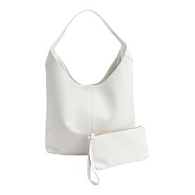 Joy Metallic Leather Hobo Slouch Bag with Wristlet