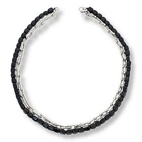 KALIFANO 20" Gemstone and Chain-Link Layered Necklace