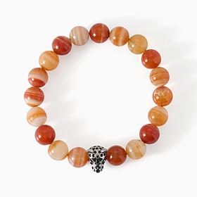 Kalifano Handcrafted Gemstone Bead Panther Bracelet