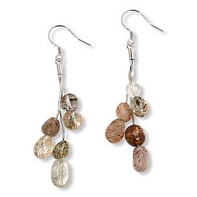 KALIFANO Sterling Silver Gemstone Nugget Dangle Earrings