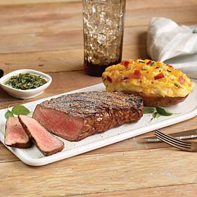 Kansas City Steaks 4 10 oz Strip Steaks & 5 oz Cheddar Bacon Potatoes