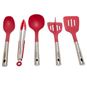 Kitchen HQ Set of 5 Stainless Nylon Cooking Utensils