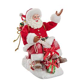 Kurt Adler 8.5" Fabriché Santa on Sled Figurine