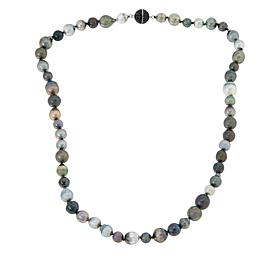 Kwan Collections Tahitian Black Pearl and Black Spinel 24" Necklace