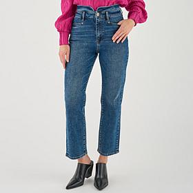 La Joie Notched Waist Straight-Leg Denim Jean