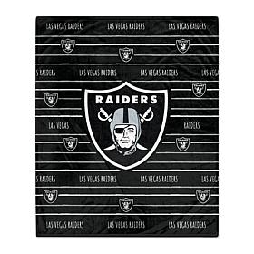 Las Vegas Raiders Logo Stripe Flannel Fleece Blanket