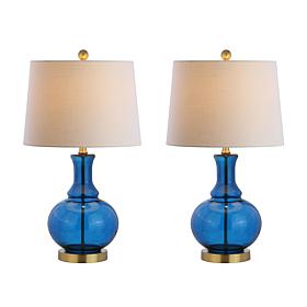 Lavelle 25" Glass LED Table Lamp Set of 2 by JONATHAN Y
