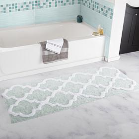 Lavish Home 100% Cotton Trellis Bathroom Mat - 2' x 5'
