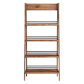 Lavish Home 4-Tier Ladder Freestanding Bookshelf with X-Back Frame