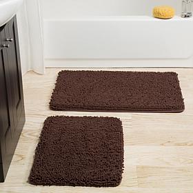 Lavish Home Memory Foam Shag 2-piece Bath Mat Set