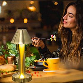 LAX Gadgets LED Gold Modern Metallic Table Lamp