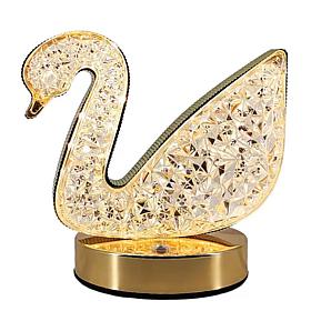 LAX Gadgets Night Light Swan LED Crystal Lamp 
