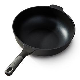 Leo Stone+ Cast Aluminum 12" Wok Pan with CeraGreen Coating