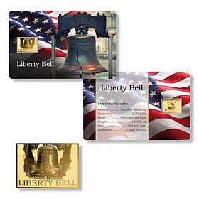 Liberty Bell 1/1000 oz .999 Gold Coin Card