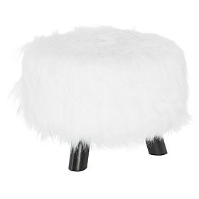 Linon Home Avery Faux Fur Stool