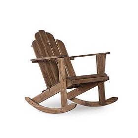Linon Trent Teak Outdoor Adirondack Rocking Chair