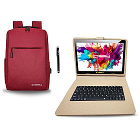 LINSAY 10.1 "IPS 256GB Octa-Core Tablet with Keyboard & Backpack