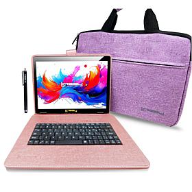 LINSAY 10.1" Octa Core 256GB Tablet with Keyboard Case & Briefcase
