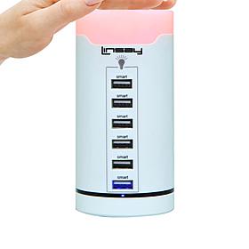 Linsay 6 USB Charging Station with Multicolor Touch LED Light