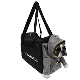 Littlearth NHL Pittsburgh Penguins Furry Fan Pet Carrier