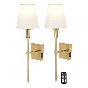 Living Glow RGB Wireless Rechargeable LED Wall Sconce - 2-pack