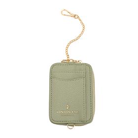 London Fog Pebble Texture Chain Detail Card Case