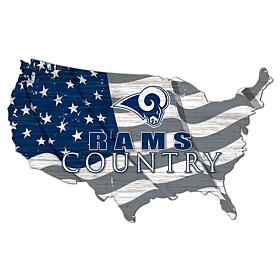 Los Angeles Rams USA Shape Flag Cutout 