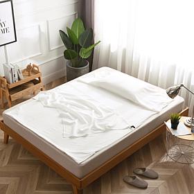 Lotus Home Travelux Packable Travel Sheet Set w/ Carry Bag -Queen