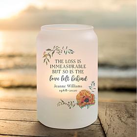 Love Left Behind Memorial Frosted Glass Votive Holder