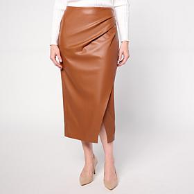 Mark & James by Badgley Mischka Huda Faux Leather Wrap Skirt