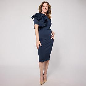 Mark & James by Badgley Mischka Side Ruching Short-Sleeve Midi Dress