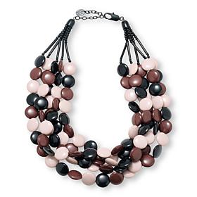 MarlaWynne 28-1/2" Resin Bead Multi-Strand Necklace