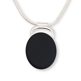 MarlaWynne 36" Brass and Resin Oval Adjustable Pendant Necklace
