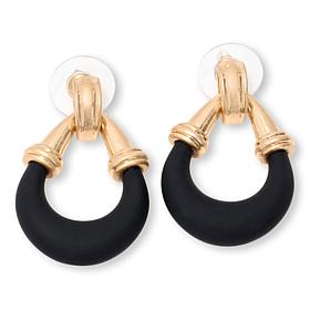 MarlaWynne Brass and Resin Open Teardrop Doorknocker Earrings