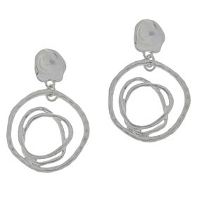 MarlaWynne Hammered Open Freeform Circle Drop Earrings