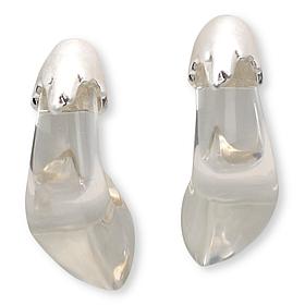 MarlaWynne Molten Metal Clear Resin J-Hoop Earrings