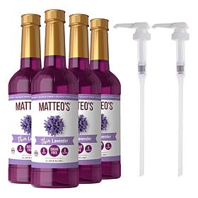 Matteo's 4-pack Sugar-Free Lavender Flavored Syrup w/2 Pumps