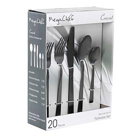 MegaChef Cravat 20-Piece Stainless Steel Flatware Utensil Set