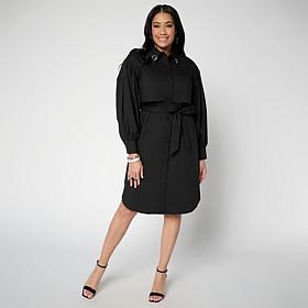 Megan Renee Grommet Button Down Poplin Dress