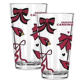 Memory Company 2-pack NFL 16oz Bow Pint Glasses, Arizona Cardinals
