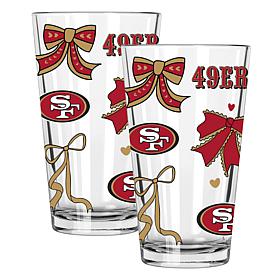 Memory Company 2pk 16oz Bow Pint Glass 49ers